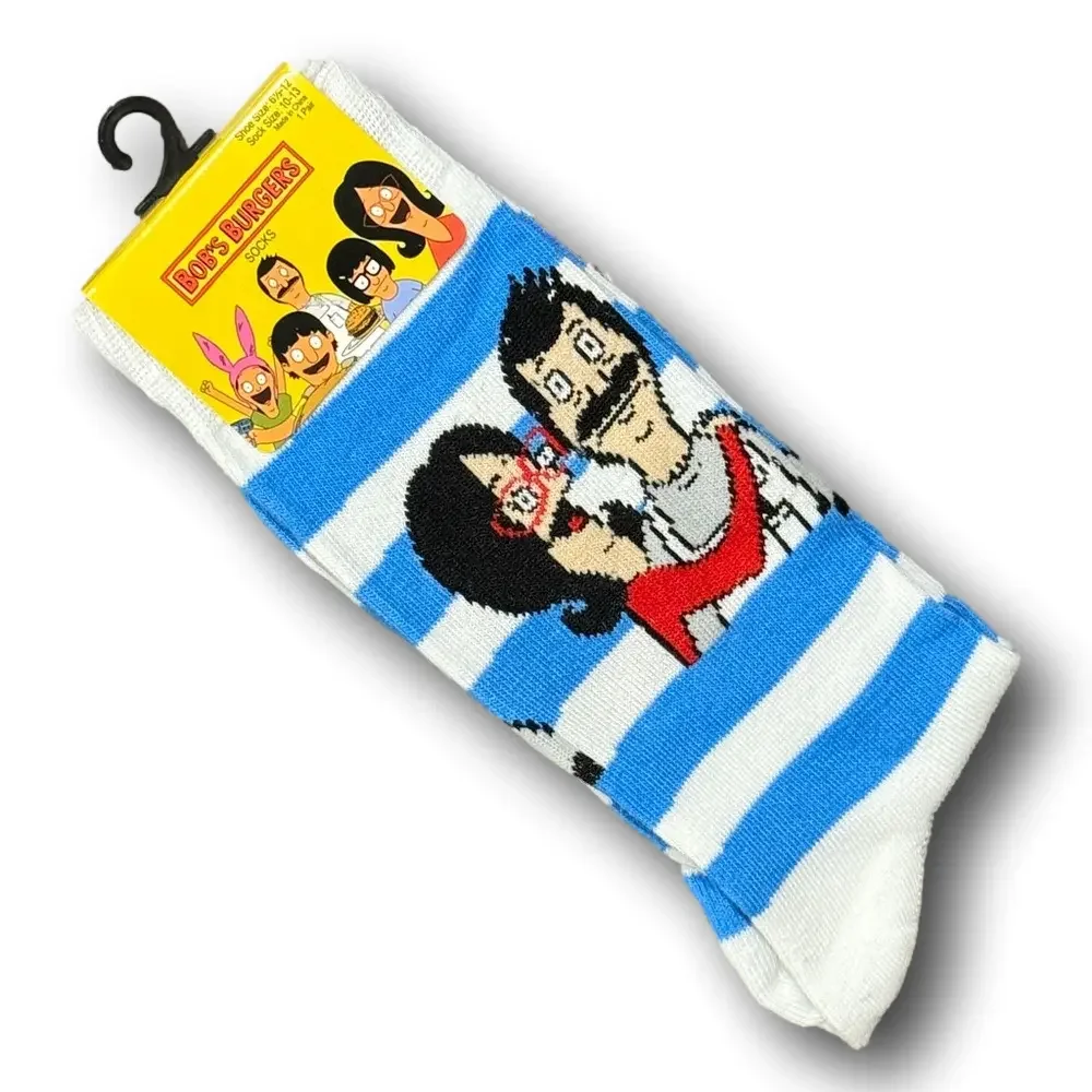 3/$20 Bob's Burgers Cartoon Bob & Linda Belcher Funny Novelty Crew Socks - NWT